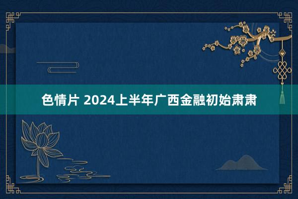 色情片 2024上半年广西金融初始肃肃