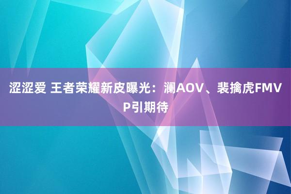 涩涩爱 王者荣耀新皮曝光：澜AOV、裴擒虎FMVP引期待