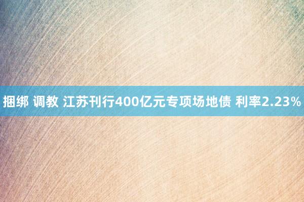 捆绑 调教 江苏刊行400亿元专项场地债 利率2.23%