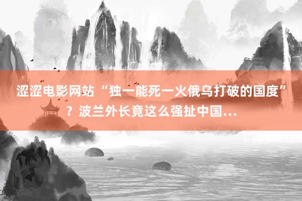 涩涩电影网站 “独一能死一火俄乌打破的国度”？波兰外长竟这么强扯中国…