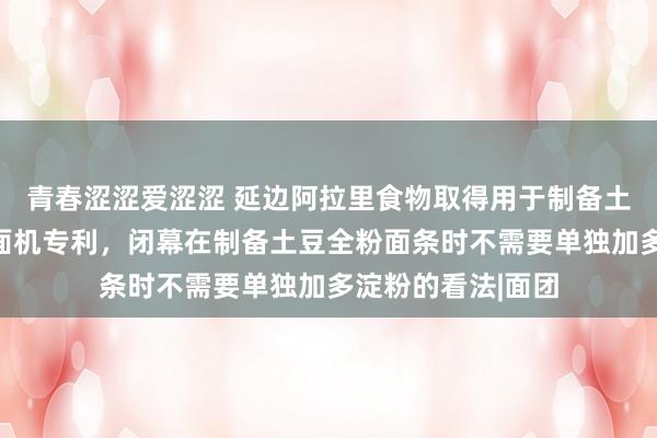 青春涩涩爱涩涩 延边阿拉里食物取得用于制备土豆全粉面条的切面机专利，闭幕在制备土豆全粉面条时不需要单独加多淀粉的看法|面团