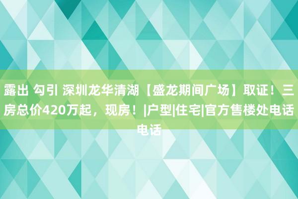 露出 勾引 深圳龙华清湖【盛龙期间广场】取证！三房总价420万起，现房！|户型|住宅|官方售楼处电话